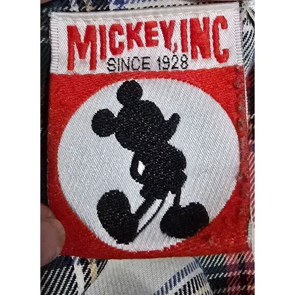Vintage Mickey Inc Plaid Long Sleeve Tunic With Embroidered Mickey Mouse Design - Picture 6 of 9